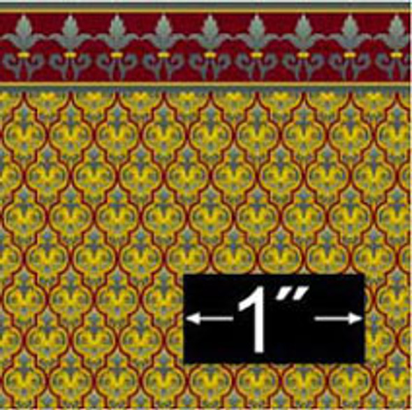 BRODNAX PRINTS - 1 Inch Scale Dollhouse Miniature - Wallpaper: Morocco - PACK OF 3 SHEETS (BP1VT302)