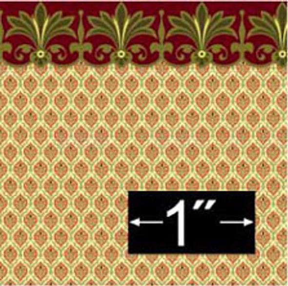 BRODNAX PRINTS - 1 Inch Scale Dollhouse Miniature - Wallpaper: Medallion - PACK OF 3 SHEETS (BP1VT312)