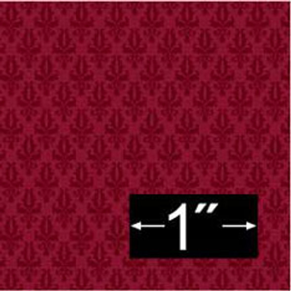 BRODNAX PRINTS - 1 Inch Scale Dollhouse Miniature - Wallpaper: Damask - PACK OF 3 SHEETS (BP1VT314)