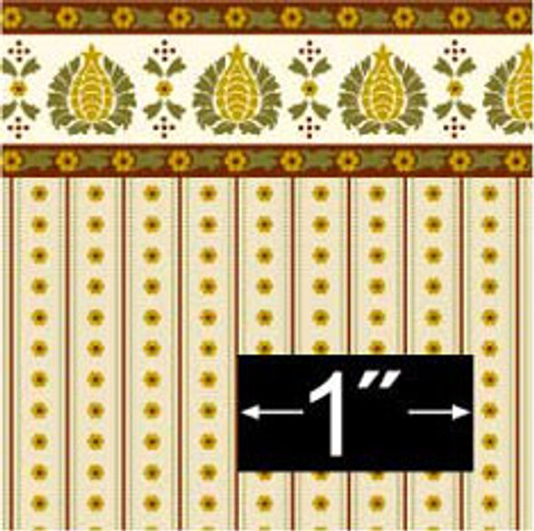 BRODNAX PRINTS - 1 Inch Scale Dollhouse Miniature - Wallpaper: Hospitality - PACK OF 3 SHEETS (BP1VT321)