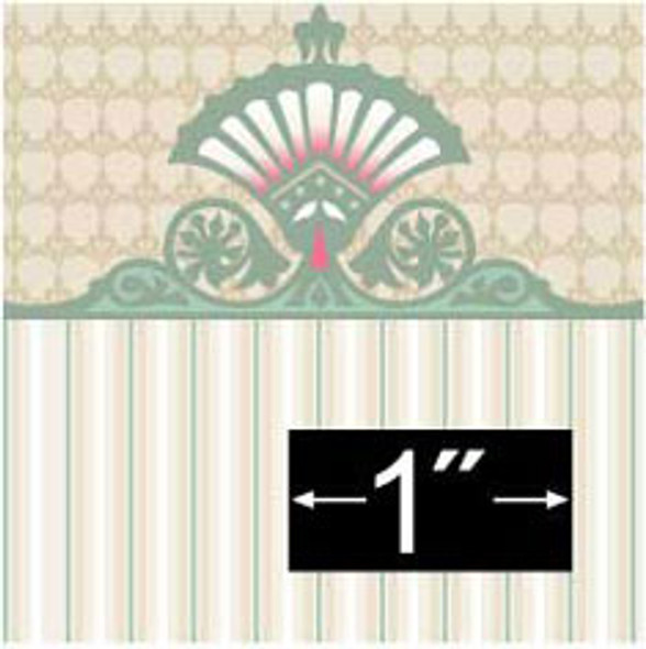 BRODNAX PRINTS - 1 Inch Scale Dollhouse Miniature - Wallpaper: Carlton - PACK OF 3 SHEETS (BP1VT325)