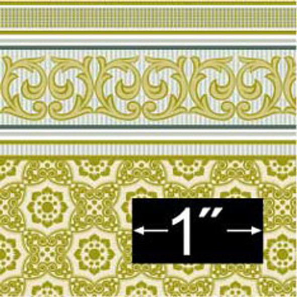 BRODNAX PRINTS - 1 Inch Scale Dollhouse Miniature - Wallpaper: Kings Ransom - PACK OF 3 SHEETS (BP1VT329)