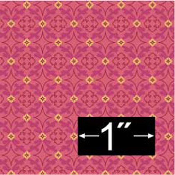 BRODNAX PRINTS - 1 Inch Scale Dollhouse Miniature - Wallpaper: Gathering Red - PACK OF 3 SHEETS (BP1VT333)