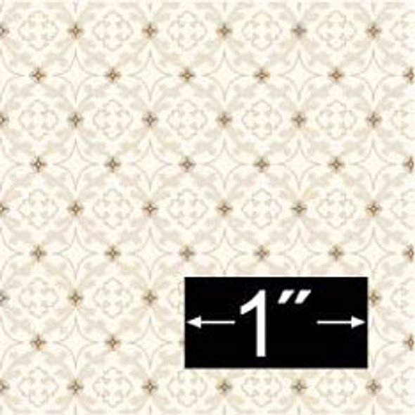 BRODNAX PRINTS - 1 Inch Scale Dollhouse Miniature - Wallpaper: Gathering White - PACK OF 3 SHEETS (BP1VT336)