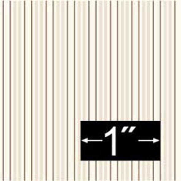 BRODNAX PRINTS - 1 Inch Scale Dollhouse Miniature - Wallpaper: Gathering Stripe White - PACK OF 3 SHEETS (BP1VT346)