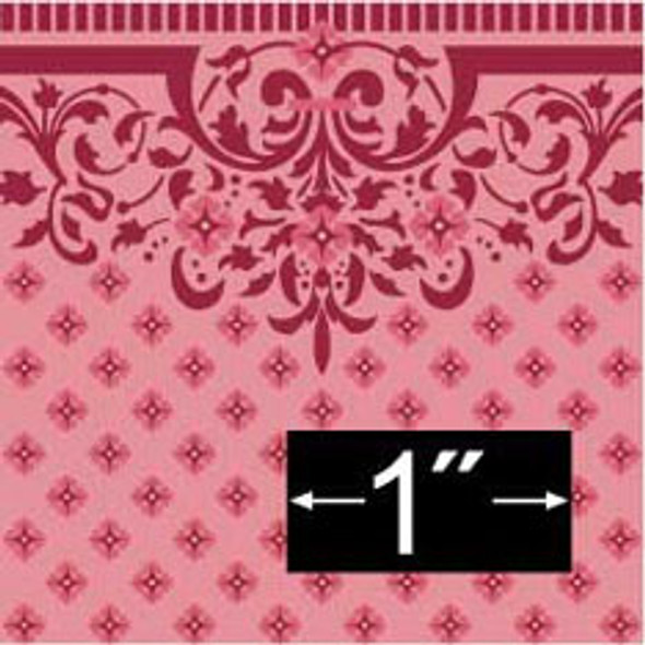 BRODNAX PRINTS - 1 Inch Scale Dollhouse Miniature - Wallpaper: Oak Lawn Red - PACK OF 3 SHEETS (BP1VT363)