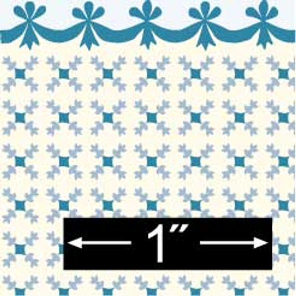BRODNAX PRINTS - Half Scale (1/2" Scale) Dollhouse Miniature - Wallpaper: Stencil Blue - PACK OF 3 SHEETS (BPHAM102B)