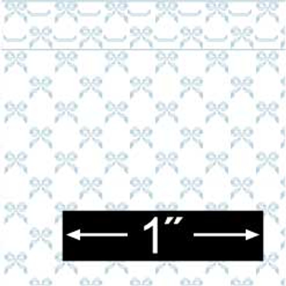 BRODNAX PRINTS - Half Scale (1/2" Scale) Dollhouse Miniature - Wallpaper: Bows Blue - PACK OF 3 SHEETS (BPHCH101B)