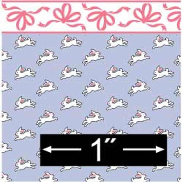 BRODNAX PRINTS - Half Scale (1/2" Scale) Dollhouse Miniature - Wallpaper: Bunny Hop Blue - PACK OF 3 SHEETS (BPHCH108B)