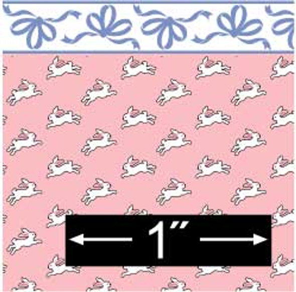 BRODNAX PRINTS - Half Scale (1/2" Scale) Dollhouse Miniature - Wallpaper: Bunny Hop Pink - PACK OF 3 SHEETS (BPHCH108P)