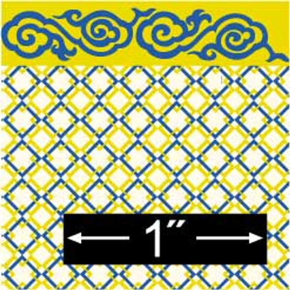 BRODNAX PRINTS - Half Scale (1/2" Scale) Dollhouse Miniature - Wallpaper: Fretwork - PACK OF 3 SHEETS (BPHCN104)