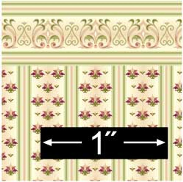 BRODNAX PRINTS - Half Scale (1/2" Scale) Dollhouse Miniature - Wallpaper: Jan - PACK OF 3 SHEETS (BPHED101)