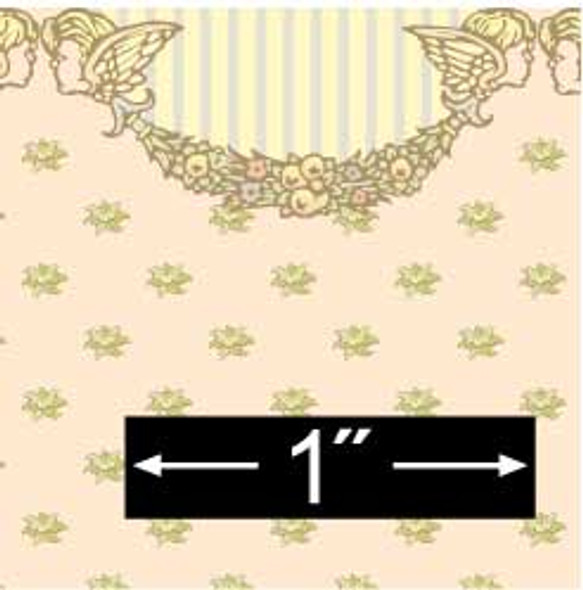 BRODNAX PRINTS - Half Scale (1/2" Scale) Dollhouse Miniature - Wallpaper: Cherubs - PACK OF 3 SHEETS (BPHED106)