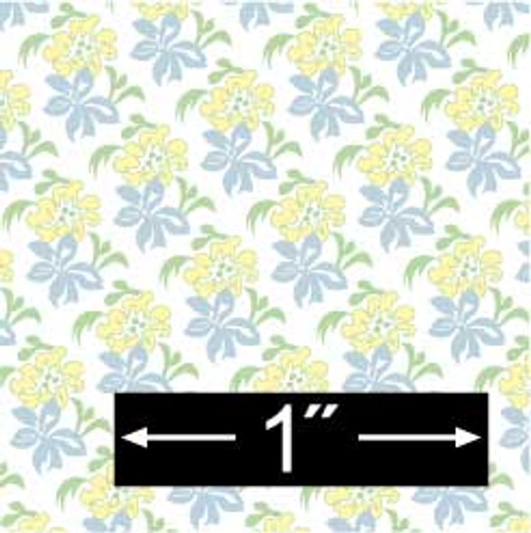BRODNAX PRINTS - Half Scale (1/2" Scale) Dollhouse Miniature - Wallpaper: Hibiscus - PACK OF 3 SHEETS (BPHFL102B)