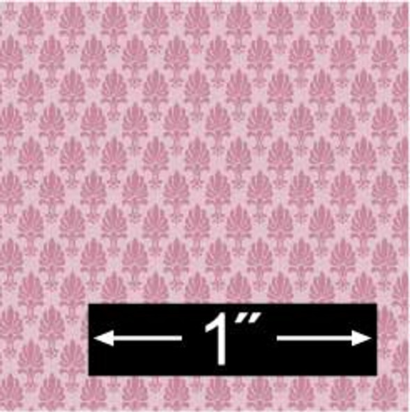 BRODNAX PRINTS - Half Scale (1/2" Scale) Dollhouse Miniature - Wallpaper: Brocade Mauve - PACK OF 3 SHEETS (BPHFL504M)