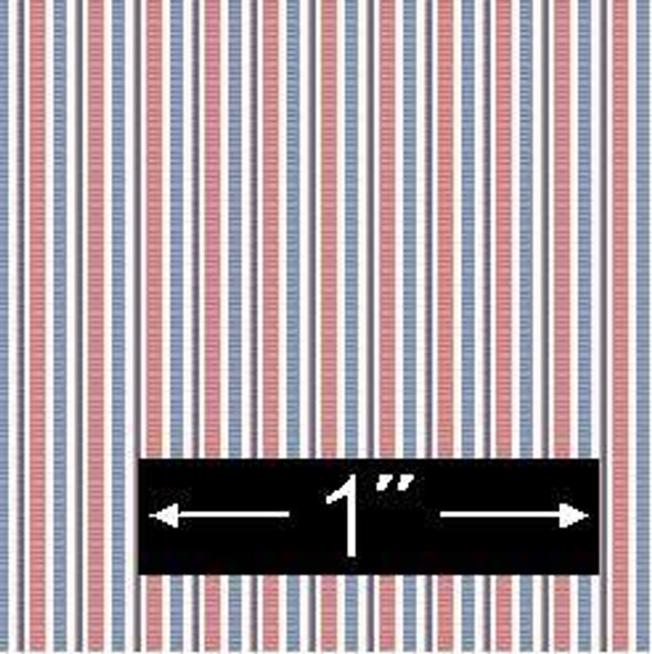 BRODNAX PRINTS - Half Scale (1/2" Scale) Dollhouse Miniature - Wallpaper: Grosgrain Blueberry - PACK OF 3 SHEETS (BPHFR217)