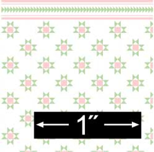 BRODNAX PRINTS - Half Scale (1/2" Scale) Dollhouse Miniature - Wallpaper: Ohio Star - PACK OF 3 SHEETS (BPHQT101R)