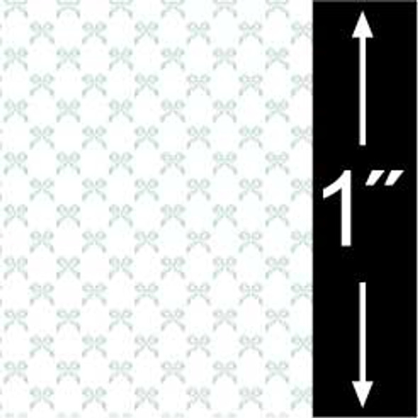 BRODNAX PRINTS - Quarter Inch Scale (1/4" Scale) Dollhouse Miniature - Wallpaper: Bows Blue - PACK OF 3 SHEETS (BPQCH101B)