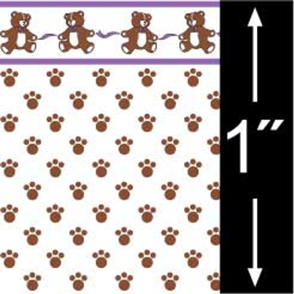 BRODNAX PRINTS - Quarter Inch Scale (1/4" Scale) Dollhouse Miniature - Wallpaper: Sugar Bear - PACK OF 3 SHEETS (BPQCT104)