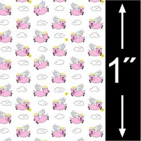 BRODNAX PRINTS - Quarter Inch Scale (1/4" Scale) Dollhouse Miniature - Wallpaper: When Pigs Fly - PACK OF 3 SHEETS (BPQCT105)