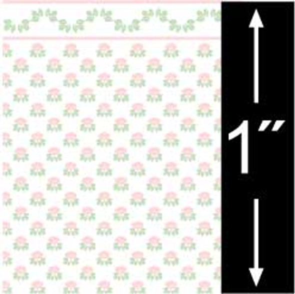 BRODNAX PRINTS - Quarter Inch Scale (1/4" Scale) Dollhouse Miniature - Wallpaper: Morning Glory Rose - PACK OF 3 SHEETS (BPQFL100R)