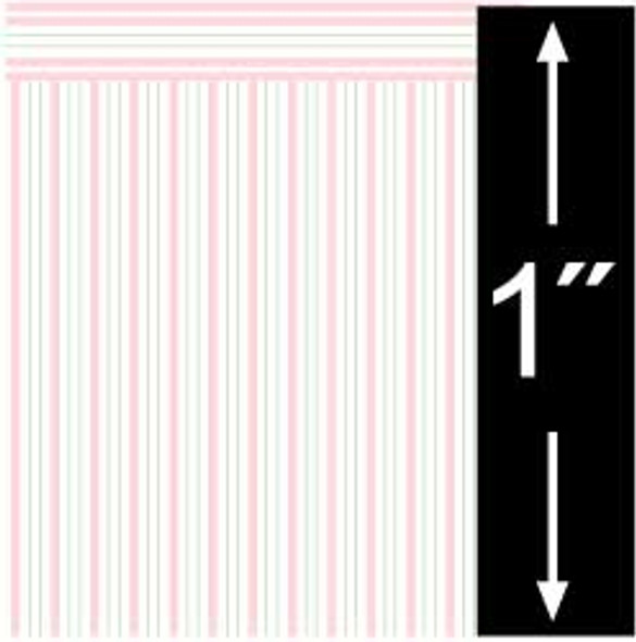 BRODNAX PRINTS - Quarter Inch Scale (1/4" Scale) Dollhouse Miniature - Wallpaper: Oxford Stripe Rose - PACK OF 3 SHEETS (BPQGE101R)