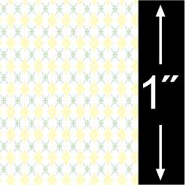 BRODNAX PRINTS - Quarter Inch Scale (1/4" Scale) Dollhouse Miniature - Wallpaper: Floral Trellis Yellow - PACK OF 3 SHEETS (BPQOR101Y)