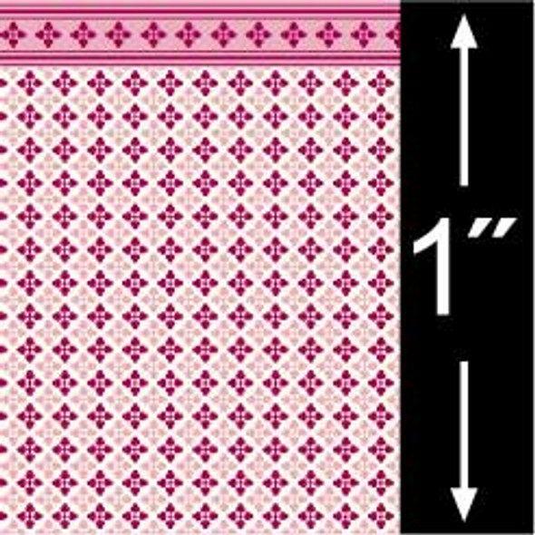 BRODNAX PRINTS - Quarter Inch Scale (1/4" Scale) Dollhouse Miniature - Wallpaper: Shadow Garnet - PACK OF 3 SHEETS (BPQVT101G)