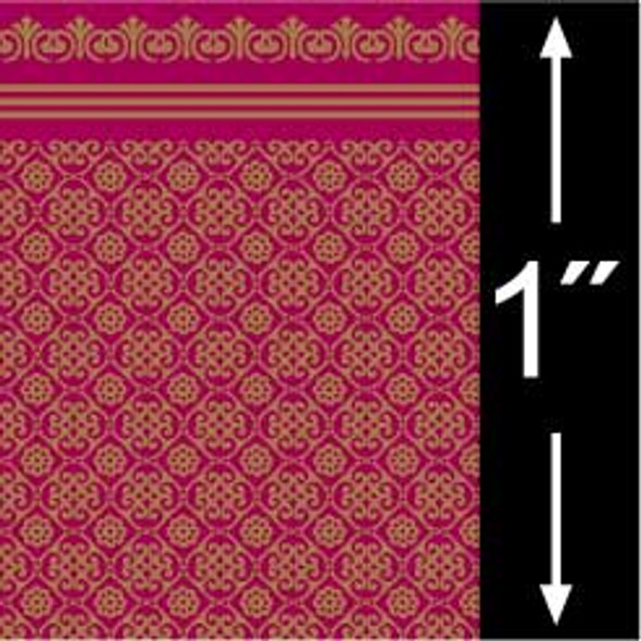 BRODNAX PRINTS - Quarter Inch Scale (1/4" Scale) Dollhouse Miniature - Wallpaper: Victorian Lace Garnet - PACK OF 3 SHEETS (BPQVT107G)