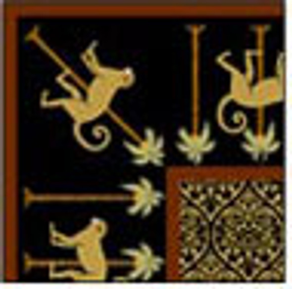 BRODNAX PRINTS - 1" Scale Rug: Monkey Dollhouse Miniature (RG108)