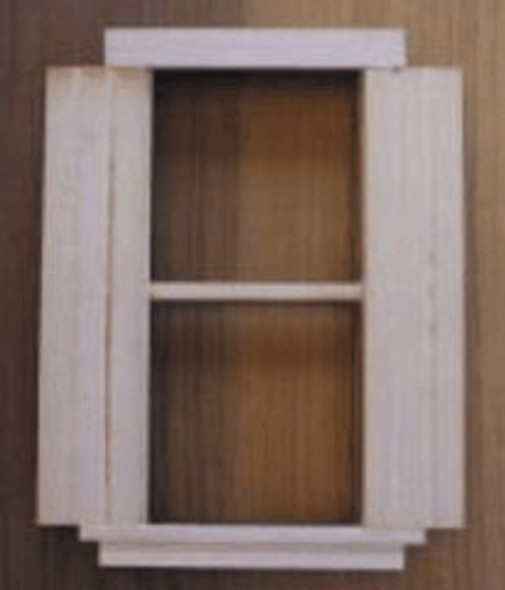 ALESSIO - 1" Scale 1 Over 1 Window with Shutters Dollhouse Miniature (411S)