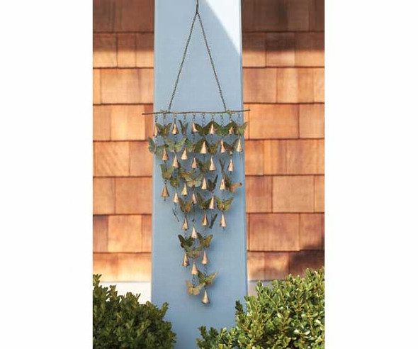 ANCIENT GRAFFITI - Shimmering Bells Butterflies Wind Chime Garden Decor Hanging (ANCIENTAG1109) 638071778698