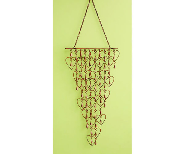 ANCIENT GRAFFITI - Flamed Shimmering Bells with Hearts Wind Chime (ANCIENTAG1426) 638071785917
