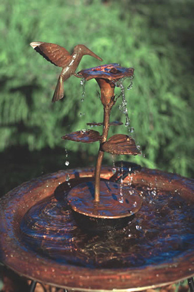 ANCIENT GRAFFITI - Hummingbird - Metal Sculpture Water Dripper Fountain (for Bird Bath) Copper (ANCIENTAG940HB) 638071771231