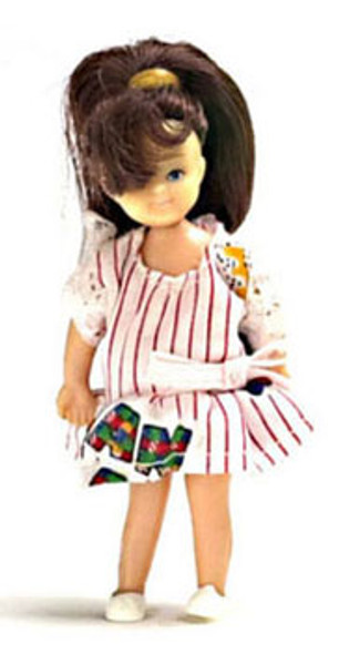 AZTEC - 1 Inch Scale Dollhouse Miniature Doll(s) - Brunette Girl With Outfit (AZ00014) 717425800145