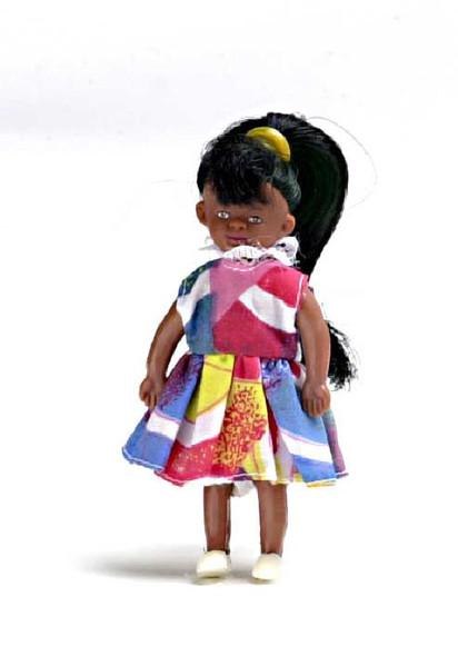 AZTEC - 1 Inch Scale Dollhouse Miniature Doll(s) - African American Girl Outfit (AZ00024) 717425900241