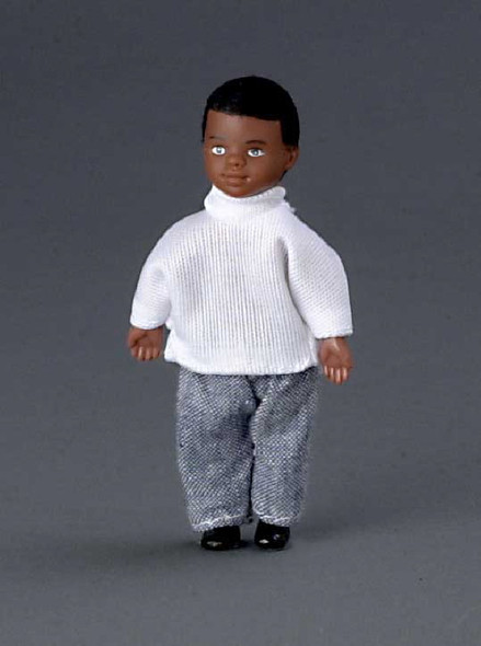 AZTEC - 1 Inch Scale Dollhouse Miniature Doll(s) - African American Boy With Outfit (AZ00025) 717425900258