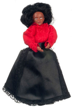 AZTEC - 1 Inch Scale Dollhouse Miniature Doll(s) - African American Victorian Woman With Outfit (AZ00056) 717425900562