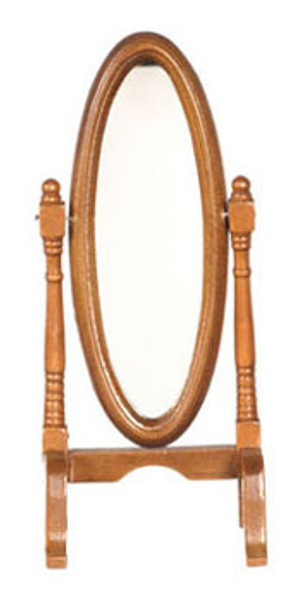 AZTEC - Furniture Cheval Mirror, Walnut - 1 Inch Scale Dollhouse Miniature (D1165) 717425011657