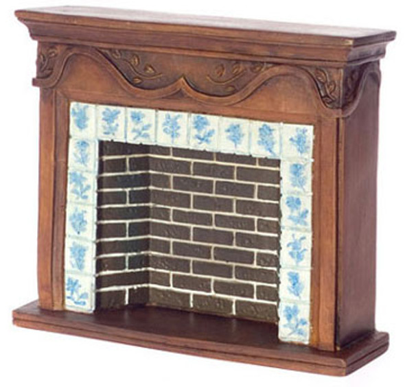 AZTEC - 1 Inch Scale Dollhouse Miniature - Brown Resin Fireplace (AZD1679)