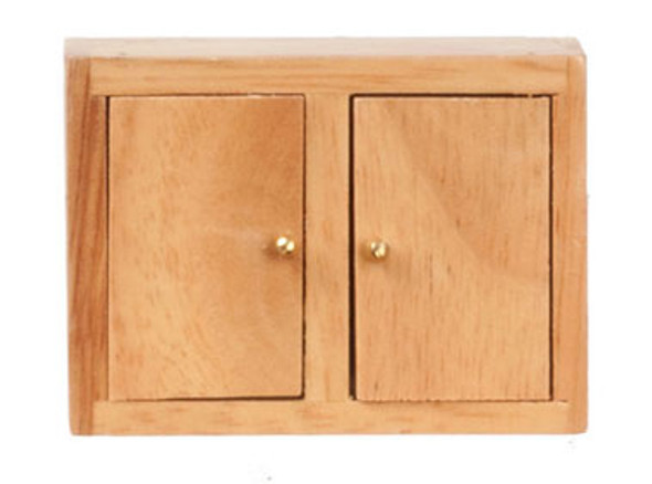 AZTEC - Furniture Wall Cabinet, Oak - 1 Inch Scale Dollhouse Miniature (D3777ND) 717425037695