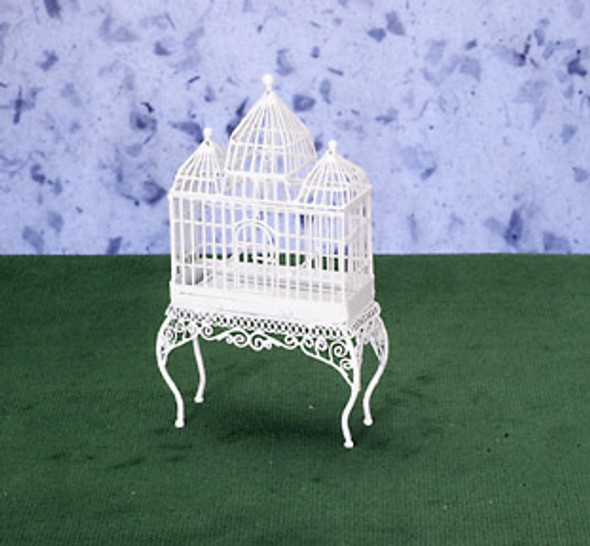 AZTEC - 1 Inch Scale Dollhouse Miniature - White Wire Bird Cage (AZEIWF288) 717425602886