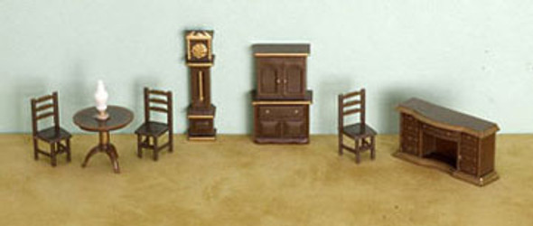 AZTEC - Quarter Inch Scale (1/4" Scale) Dollhouse Miniature Furniture - 8 Piece Quarter Inch Scale (1/4" Scale) Dining Room Set (AZG1453) 717425114532
