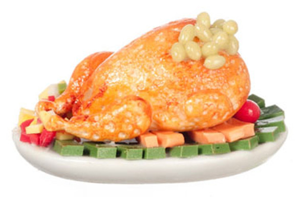 AZTEC - Roast Chicken on Platter - 1 Inch Scale Dollhouse Miniature (G7130) 717425771308