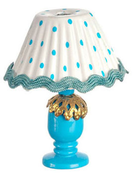 AZTEC - Blue Table Lamp- non-electricified - 1 Inch Scale Dollhouse Miniature (G7194) 717425771940