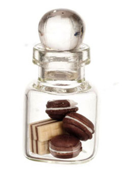 AZTEC - Glass Jar with Wafers and Cookies - 1 Inch Scale Dollhouse Miniature (G7203) 717425772039