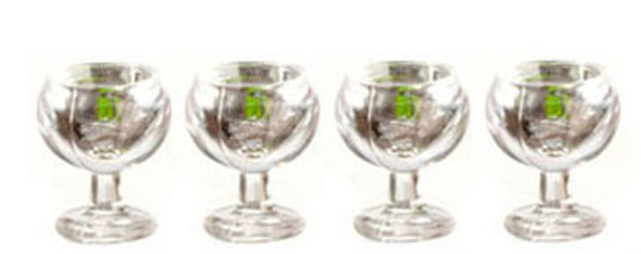 AZTEC - 1/2 Scale Wine Glasses, Set of 4 - 1/2 Inch Scale Dollhouse Miniature (G7272)