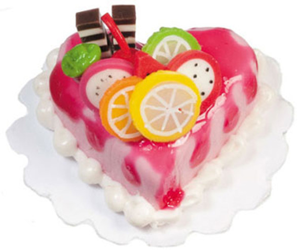 AZTEC - 1" Scale Heart Shaped Fruit Cake Dollhouse Miniature (G7288)