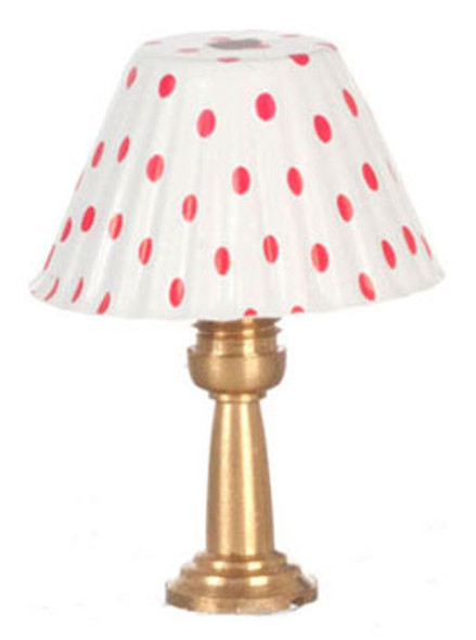 AZTEC - Table Lamp with Red Shade- non-electrified - 1 Inch Scale Dollhouse Miniature (G7996) 717425579966