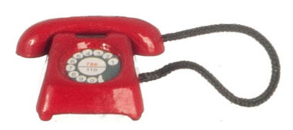 AZTEC - Telephone inRed - 1 Inch Scale Dollhouse Miniature (G8008) 717425580085